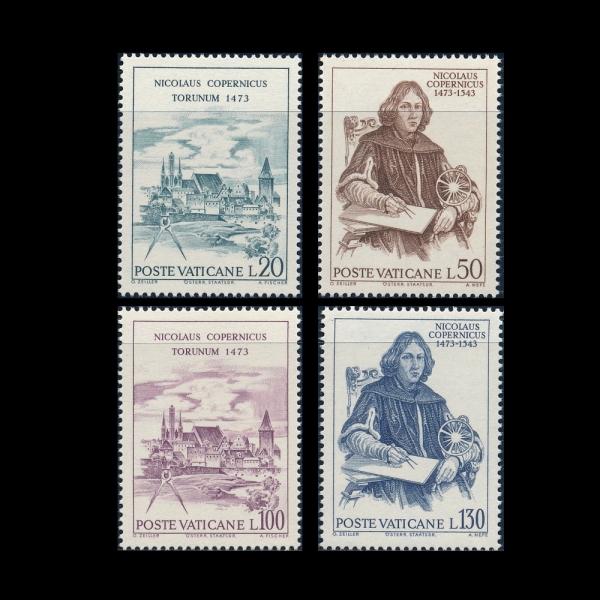 VATICAN CITY(Ƽĭ ñ)-#537~40(4)-NICOLAUS COPENICUS(ݶ콺 丣)-1973.6.19