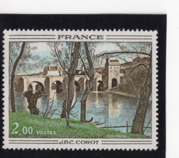 FRANCE()-#1517-2fr-BRIDGE AT MANTES, BY COROT(ī ڷ, Ʈ ٸ)-1977.2.12