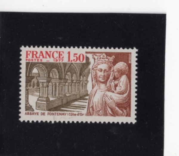 FRANCE()-#1545-1.50fr-FONTENAY ABBEY(Ʈ  )-1977.6.4