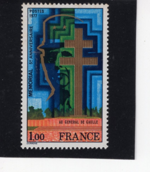 FRANCE()-#1550-1fr-DE GAULLE MEMORIAL(  )-1977.6.18