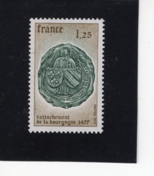 FRANCE()-#1553-1.25fr-ARMS OF BURGUNDY(θ )-1977.7.2
