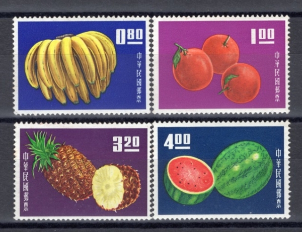 REPUBLIC OF CHINA(븸)-#1414~7(4)-BANANAS, ORANGES, PINEAPPLE AND WATERMELON(ٳ, , ξ, )-1964.7.25