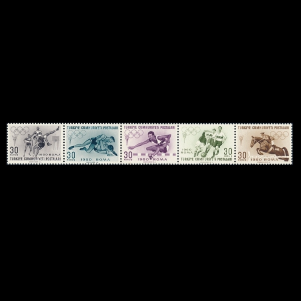 TURKEY(ƢŰ)-#1488~92(5)-17TH OLYMPIC GAMES, ROME(1960 ϰ ø, θ)-1960.8.25