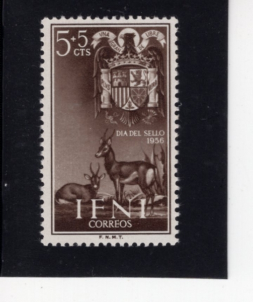 IFNI()-#B27-5+5c-DORCAS GAZELLES AND ARMS OF SPAIN(ī )-1956.11.23