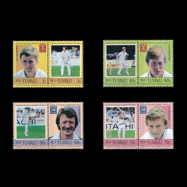 TUVALU(߷)-PAIR-#41~4(4)-CRICKET PLAYERS(ũ)-1985.3.27