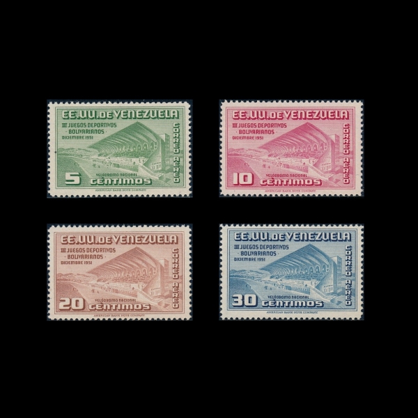VENEZUELA(׼)-#C334~7(4)-3RD BOLIVARIAN GAMES, CARACAS(3ȸ ٸ )-1951.12.18