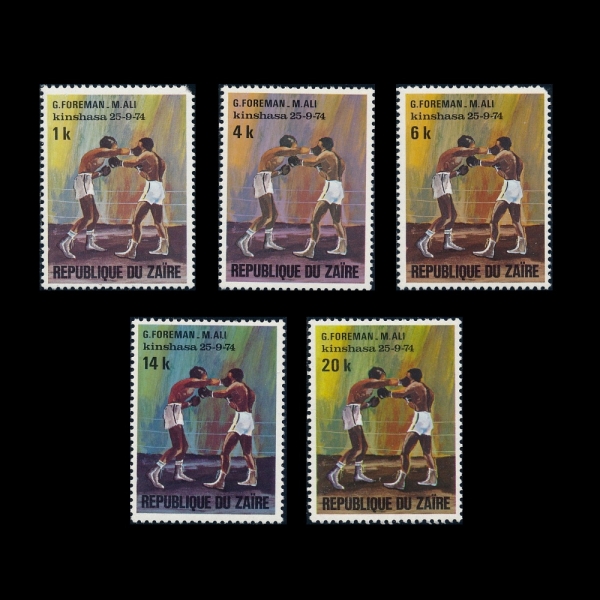ZAIRE(̸)-#804~8(5)-WORLD HEAVYWEIGHT BOXING CHAMPIONSHIP MATCH BETWEEN GEORGE FOREMAN AND MUHAMMAD ALI(   ϸ ˸)-1974.11.9
