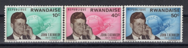 RWANDA(ϴ)-#130~2(3)-JOHN F. KENNEDY MEMORIAL(  ɳ׵)-1965.11.22