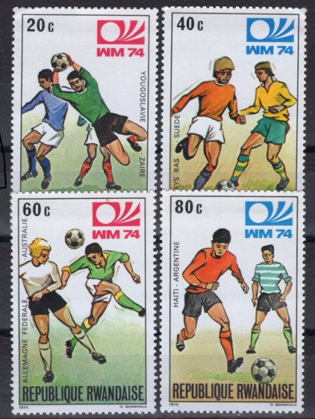 RWANDA(ϴ)-#579~82(4)-WORLD CUP SOCCER CHAMPIONSHIP, MUNICH(FIFA )-1974.7.6