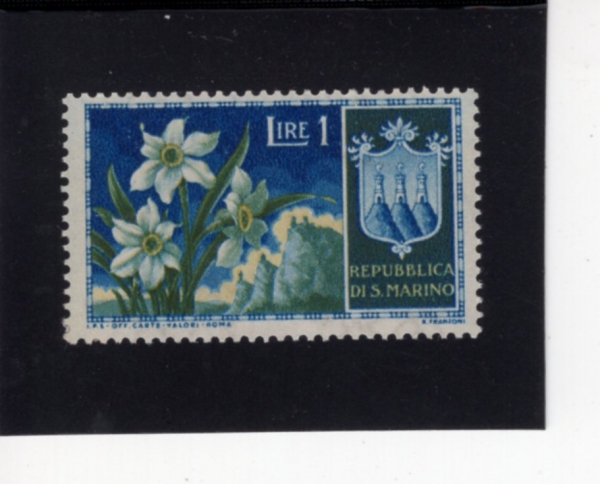 SAN MARINO(긶)-#336-1 I-NARCISSUS(ȭ)-1953.12.28