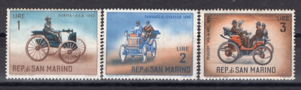 SAN MARINO(긶)-#494~6(3)-AUTOMOBILES(ڵ)-1962.1.23