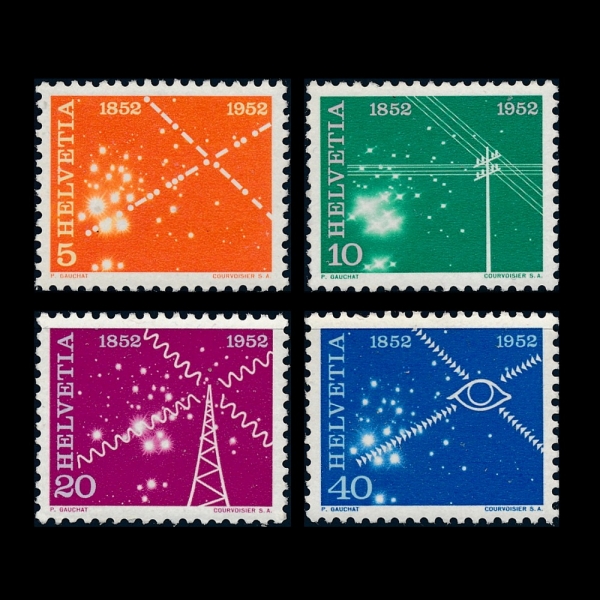 SWITZERLAND()-#340~3(4)-ITU, CENTENARY(ſ)-1952.2.1