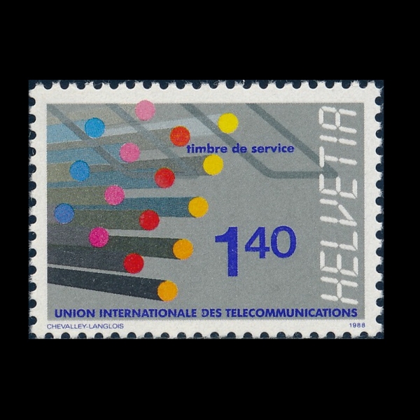 SWITZERLAND()-#10O12-1.40fr-FIBER OPTIC COMMUNICATION LINKS( )-1988.9.13