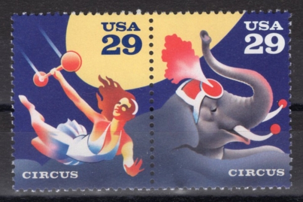 UNITED STATES(̱)-#2752~3(2)-CIRCUS(Ŀ)-1993.4.6