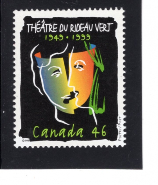 CANADA(ĳ)-#1769-46c-LE THEATRE DU RIDEAU VERT, 50TH ANNIV.(   50ֳ)-1999.2.17