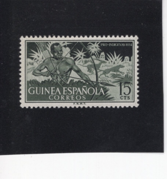 SPANISH GUINEA(η )-#333-15c-HUNTER()-1954.6.10