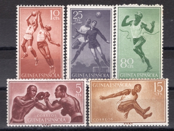SPANISH GUINEA(η )-#350~4(5)-SPORTS()-1958.4.10