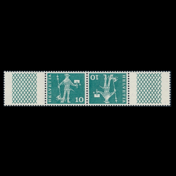 SWITZERLAND()-PAIR-#382-10c-MESSENGER, FRIBOURG(θ  ޽)-1960