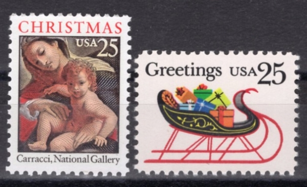 UNITED STATES(̱)-#2427~8(2)-CHRISTMAS(ũ)-1989.10.19