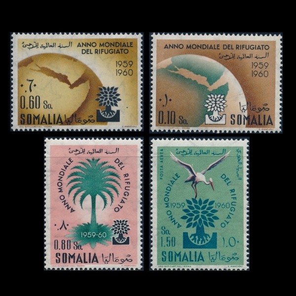 SOMALIA(Ҹ)-#239~41, C67(4)-GLOBE, UPROOTED OAK EMBLEM AND PALM(Ѹ°  , ڼ)-1960.4.7