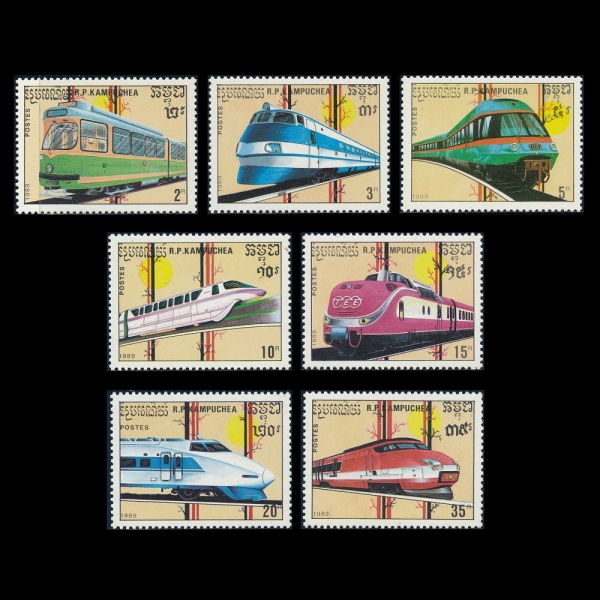 CAMBODIA(į)-#929~35(7)-LOCOMOTIVES( )-1989