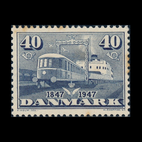 DENMARK(ũ)-#303-40o-INAUGURATION OF THE DANISH STATE RAILWAYS, CENT. AND DIESEL LOCOMOTIVE(ũ ö  ,  )-1947.6.27