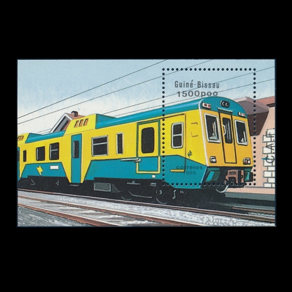 GUINEA-BISSAU(Ϻ)-SOUVENIR SHEET-#802-1500p-TRAINS()-1989.5.24