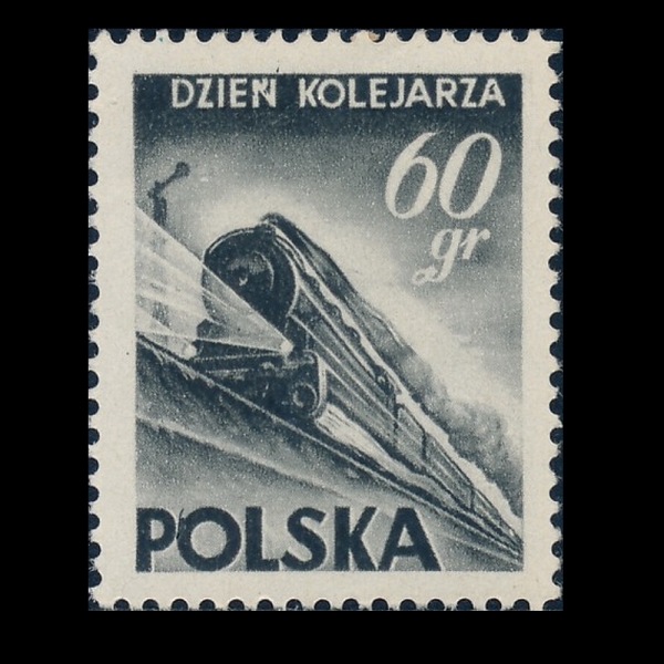 POLAND()-#636-60g-MODERN TRAIN( )-1954.9.9