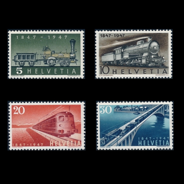 SWITZERLAND()-#308~11(3)-CENTENARY OF THE OPENING OF THE FIRST SWISS RAILROAD BETWEEN ZURICH AND BADEN( ö 뼱)-1947.8.6
