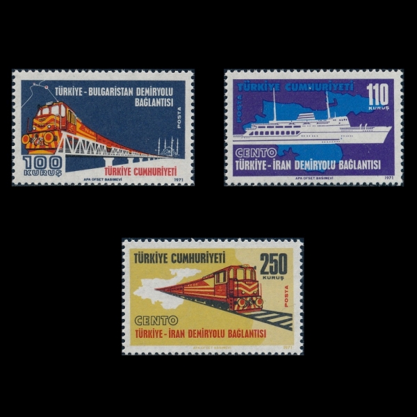 TURKEY(ƢŰ)-#1892~4(3)-TURKEY-BULGARIA AND IRAN RAILROAD(Ұ, ̶ ö)-1971