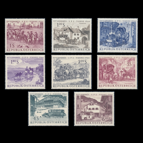 AUSTRIA(Ʈ)-#729~36(8)-15TH UPU CONG., VIENNA(Ϲ   ȸ)-1964.6.15