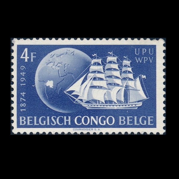 BELGIAN CONGO(⿡ )-#258-4fr-75TH ANNIV. OF UPU(Ϲ  )-1949.11.21