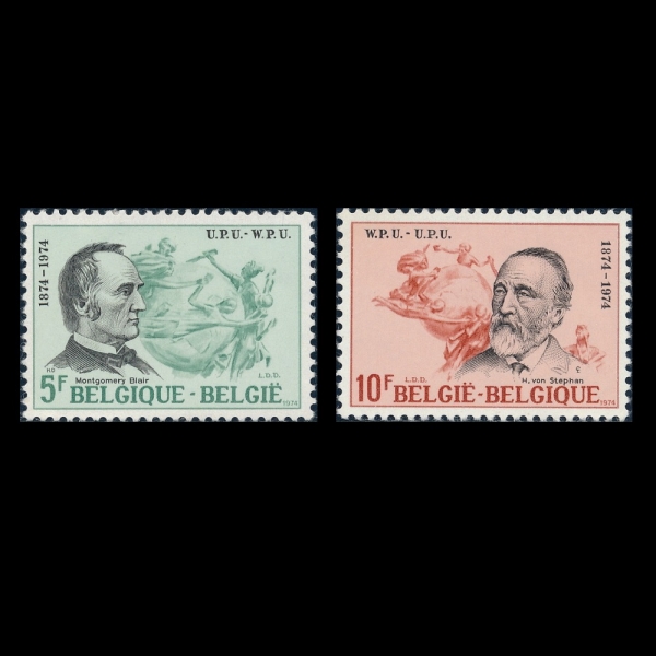 BELGIUM(⿡)-#879~80(2)-CENTENARY OF UPU(Ϲ  )-1974.10.5