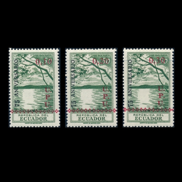 ECUADOR(⵵)-#529~31(3)-UPU 75TH ANNIV.(Ϲ  )-1949