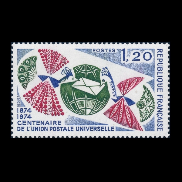 FRANCE()-#1415-1.20fr-UPU CENT.(Ϲ  )-1974.10.5