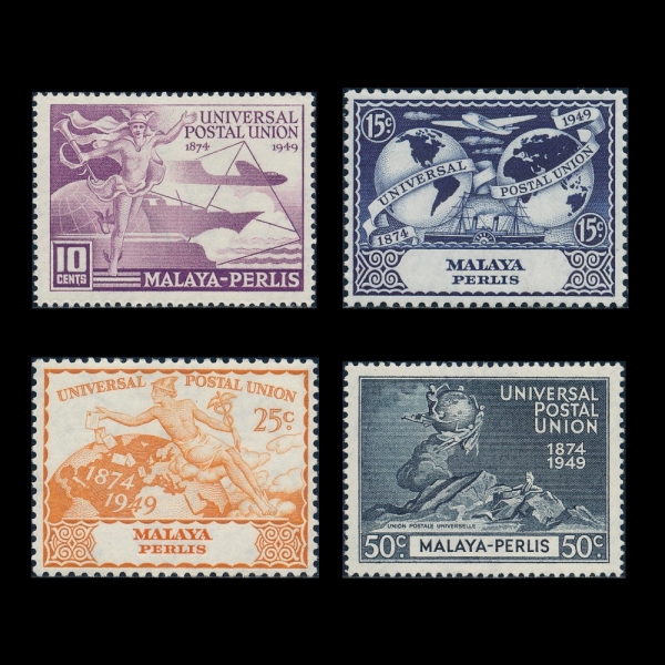 MALAYA-PERLIS(޸)-#3~6(4)-UPU(Ϲ  )-1949.10.10
