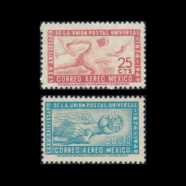 MEXICO(߽)-#C203~4(2)-75TH ANNIV. OF THE UPU(Ϲ  )-1950.6.15
