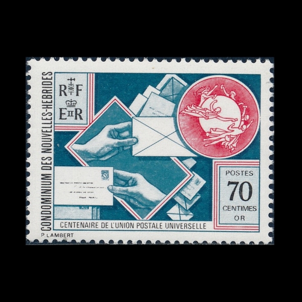 NEW HEBRIDES,FRENCH( 긮-)-#212-70c-UPU CENT.(Ϲ  )-1974.10.9