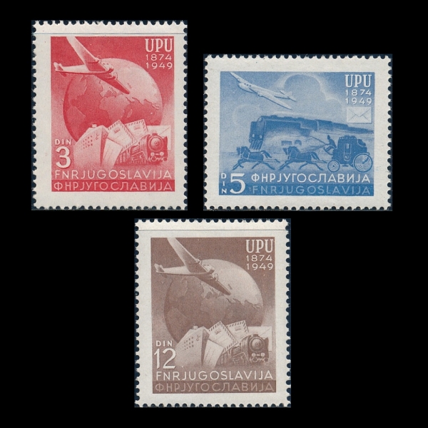 YUGOSLAVIA()-#265~7(3)-UPU(Ϲ  )-1949.9.8
