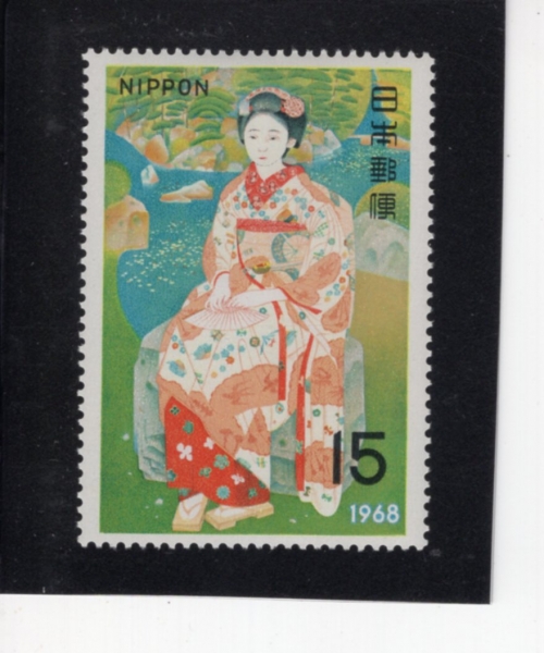 JAPAN(Ϻ)-#949-15y-YOUNG DANCER IN TENJUAN GARDEN, BY BAKUSEN TSUCHIDA(ġ ,  )-1968.4.20