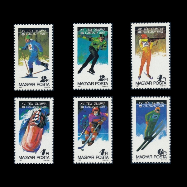 HUNGARY(밡)-#3094~9(6)-1988 WINTER OLYMPIC GAMES, CALGARY(1988 ø)--1987.11.24
