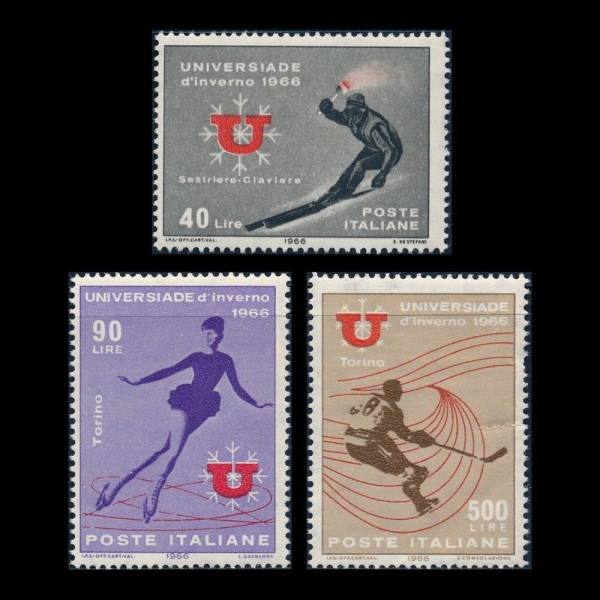 ITALIA(Ż)-#927~9(3)-WINTER UNVERSITY GAMES(  ȸ)-1966.2.5