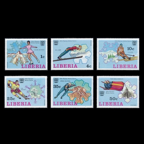 LIBERIA(̺)-#727~32(6)-1976 WINTER OLYMPIC GAMES, INNSBUCK, AUSTRIA(1976 ø)-1976.1.23