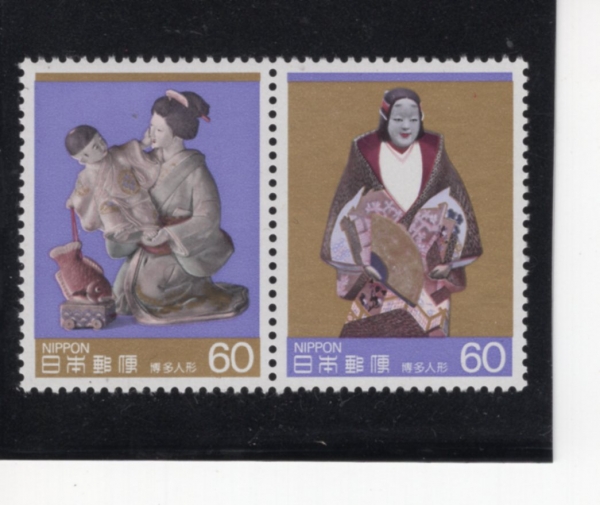 JAPAN(Ϻ)-#1605~6(2)-HAKATA NINGYO CLAY FIGURES(īŸ ױ  ι)-1985.8.8