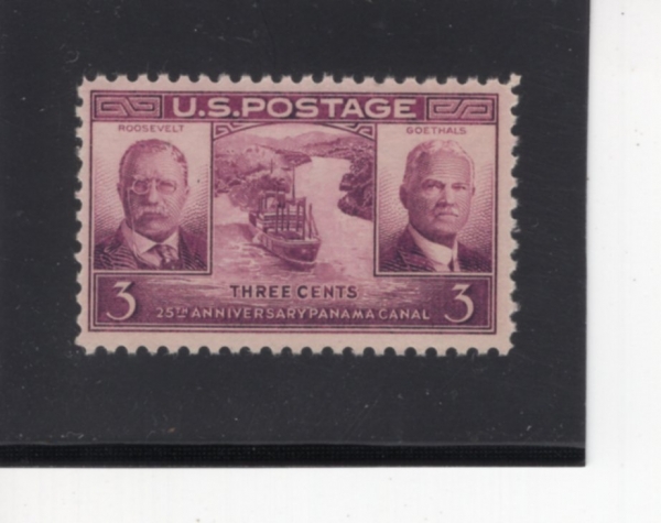 UNITED STATES(̱)-#856-3c-THEODORE ROOSEVELT, GEN. GEORGE W. GOETHALS AND GAILLARD CUT(þ 罺Ʈ,   н, ̾ߵ )-1939.8.15