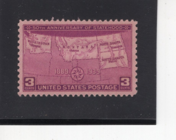 UNITED STATES(̱)-#858-3c-MAP OF NORTH AND SOUTH DAKOTA, MONTANA AND WASHINGTON(뽺Ÿ, 콺, ³,  )-1939.11.2
