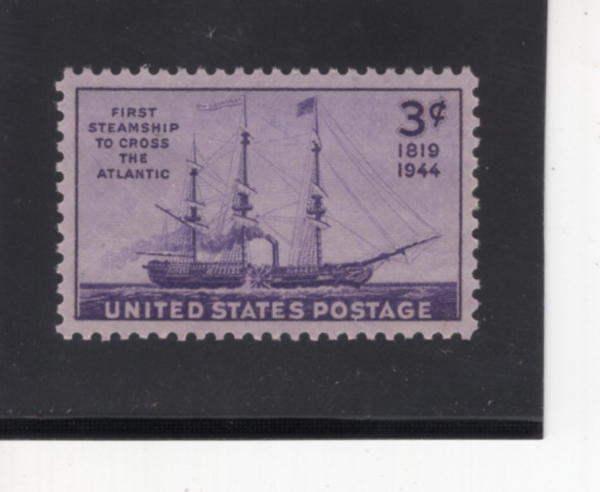 UNITED STATES(̱)-#923-3c-\"SAVANNAH\" AND 1ST STEAMSHIP TO CROSS THE ATTLANTIC, 125TH ANNIV.(, Ȳ ũ)-1944.5.22