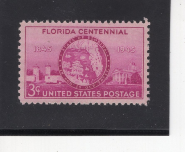 UNITED STATES(̱)-#927-3c-OLD FLORIDA SEAL, ST. AUGUSTINE GATES AND STATE CAPITOL(õ ÷θ , Ʈ  ù,  ǻ)-1945.3.3