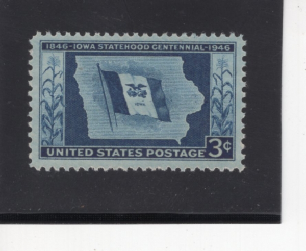 UNITED STATES(̱)-#942-3c-IOWA STATE FLAG & MAP(̿  , )-1946.8.3