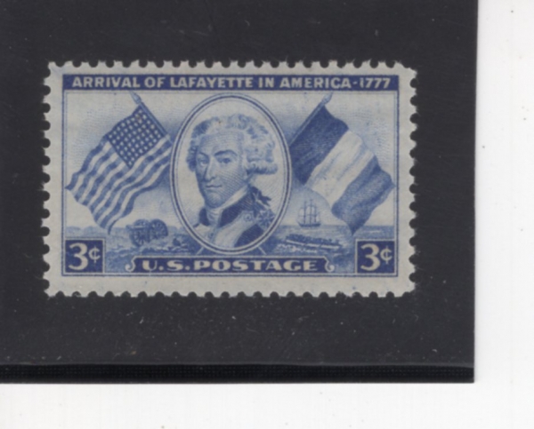 ﻿UNITED STATES(̱)-#1010-3c-MARQUIS DE LAFAYETTE, FLAGS, CANNON AND LANDING PARTY(ĿƮ, , , )-1952.6.13